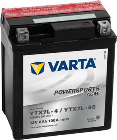 VARTA YTX7L-BS AGM Motor Accu / TX7L-4 / TX7L-BS
