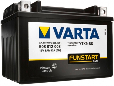 VARTA YTX9-BS AGM Motor Accu / TX9-4 / TX9-BS