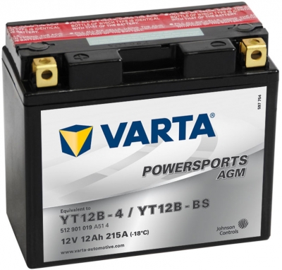 VARTA YT12B-BS AGM Motor Accu / T12B-4 / T12B-BS